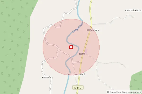 Map showing approximate area covered by Pincode 788728 — Kotamani Bazar B.O, Karimganj