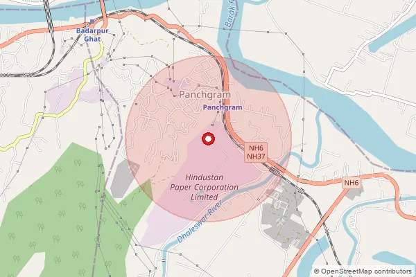 Map showing approximate area covered by Pincode 788802 — Panchgram S.O, Hailakandi