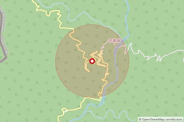 Map showing approximate area covered by Pincode 790002 — Balemu B.O, West Kameng