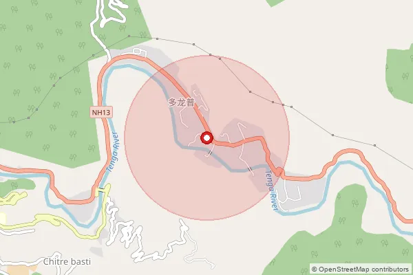 Map showing approximate area covered by Pincode 790116 — Kimi Village, West Kameng