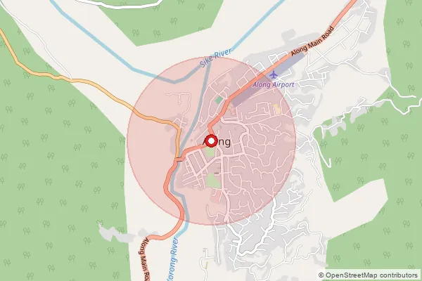 Map showing approximate area covered by Pincode 791001 — Bagra B.O, West Siang