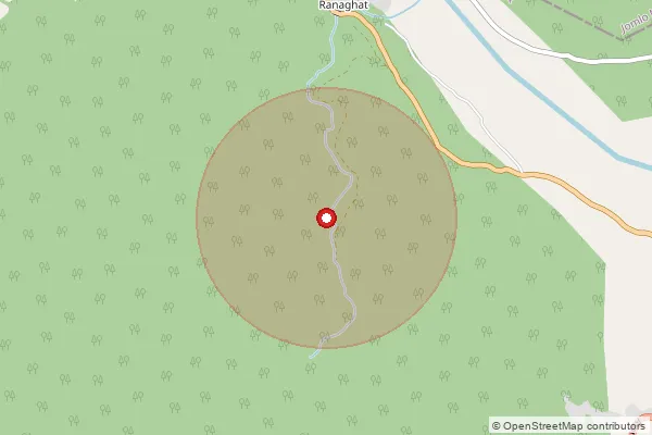 Map showing approximate area covered by Pincode 791003 — Rapum, Shi Yomi