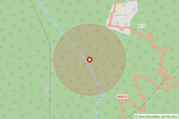Map showing approximate area covered by Pincode 791102 — Ledum B.O, East Siang