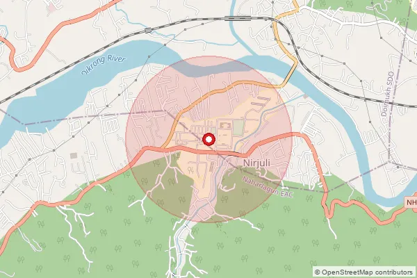Map showing approximate area covered by Pincode 791109 — Nirjuli S.O, Papum Pare