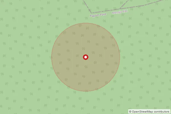 Map showing approximate area covered by Pincode 791118 — Joru, Kurung Kumey