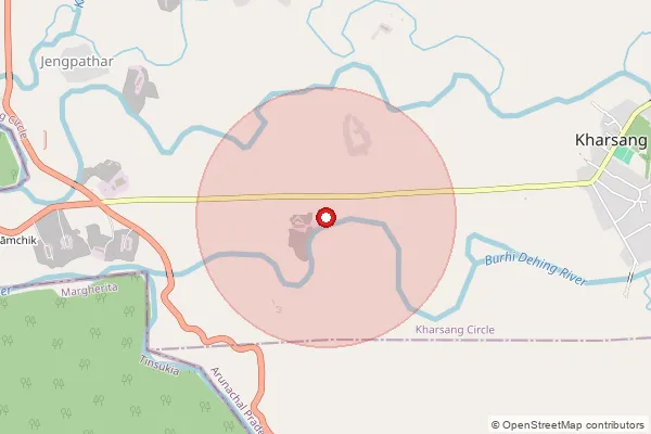 Map showing approximate area covered by Pincode 792124 — Kharsang So, Papum Pare