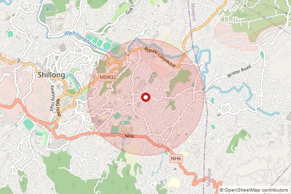 Map showing approximate area covered by Pincode 793003 — Laitumkhrah S.O, East Khasi Hills