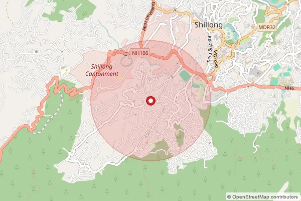 Map showing approximate area covered by Pincode 793004 — Laban S.O, East Khasi Hills