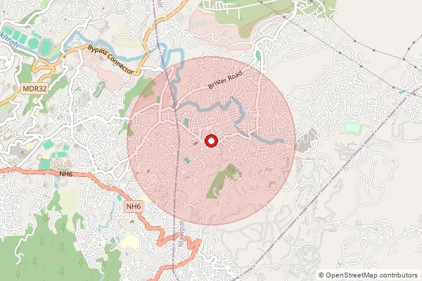 Map showing approximate area covered by Pincode 793006 — Rynjah S.O, East Khasi Hills