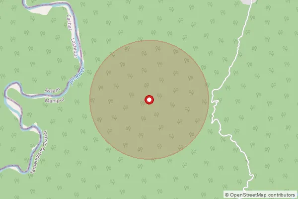 Map showing approximate area covered by Pincode 793102 — Umrang Nongbah B.O, Ri Bhoi