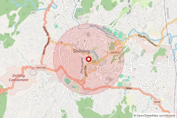 Map showing approximate area covered by Pincode 793107 — Bholaganj Bazar S.O, East Khasi Hills