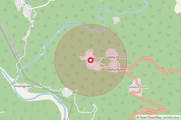 Map showing approximate area covered by Pincode 793109 — Dawki S.O, West Jaintia Hills
