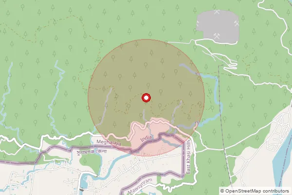 Map showing approximate area covered by Pincode 793113 — Kyrdoh, East Khasi Hills