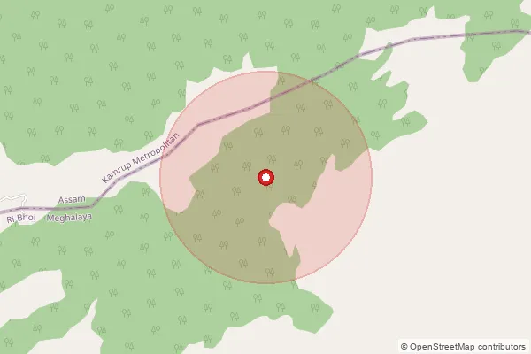 Map showing approximate area covered by Pincode 793123 — Umsaw S.O, Ri Bhoi