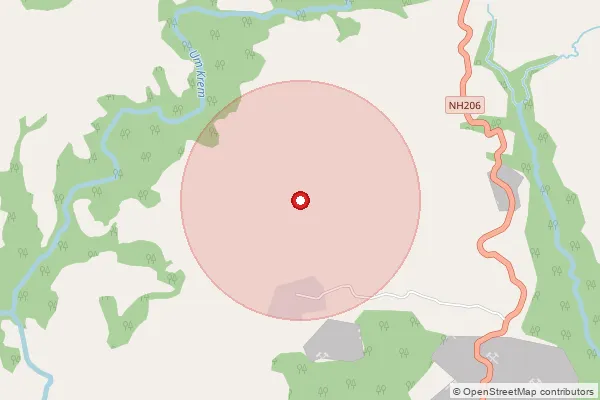 Map showing approximate area covered by Pincode 793161 — Amlarem S.O, West Jaintia Hills