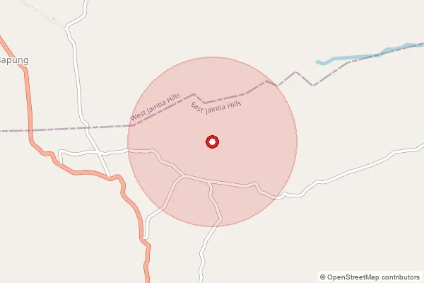 Map showing approximate area covered by Pincode 793200 — Sakwa, East Jaintia Hills