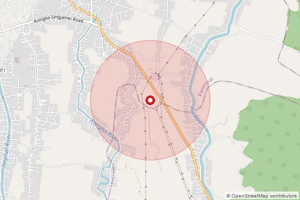 Map showing approximate area covered by Pincode 795005 — Moirang Kampu B.O, Imphal East