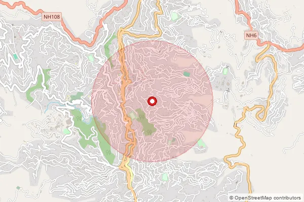 Map showing approximate area covered by Pincode 796007 — Edenthar B.O, Aizawl