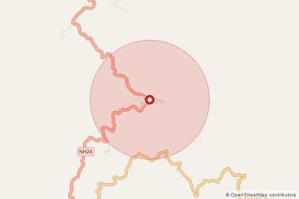 Map showing approximate area covered by Pincode 796017 — Khawruhlian B.O, Aizawl