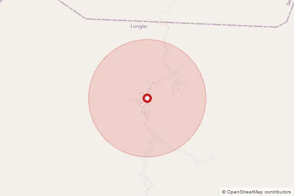 Map showing approximate area covered by Pincode 796186 — Kanghmun S B.O, Serchhip