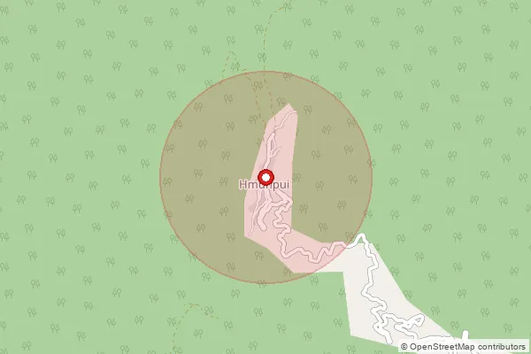 Map showing approximate area covered by Pincode 796421 — Hmunpui B.O, Mamit