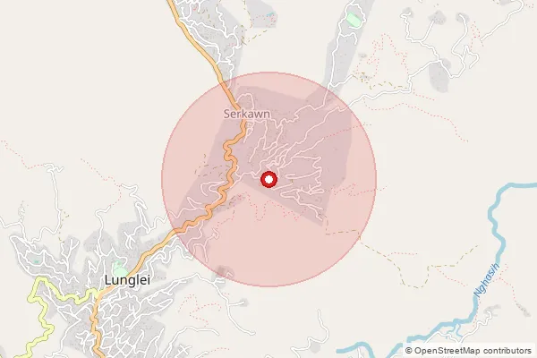 Map showing approximate area covered by Pincode 796691 — Pukpui B.O, Lunglei