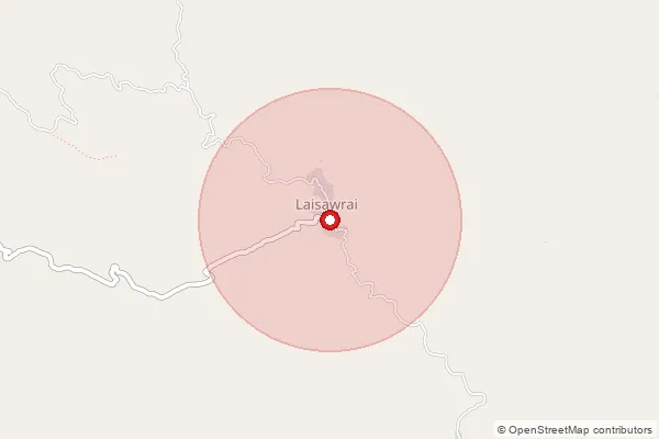 Map showing approximate area covered by Pincode 796710 — Laisawral B.O, Lunglei