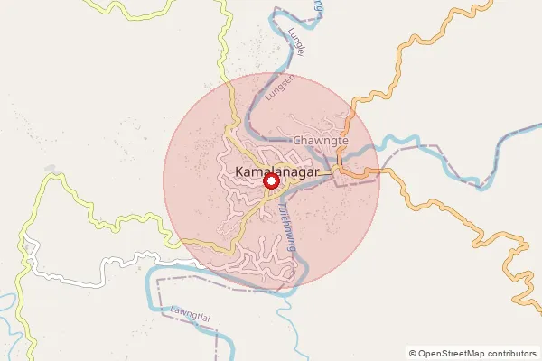 Map showing approximate area covered by Pincode 796770 — Jarulsury B.O, Aizawl