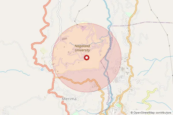 Map showing approximate area covered by Pincode 797004 — Meriema B.O, Kohima