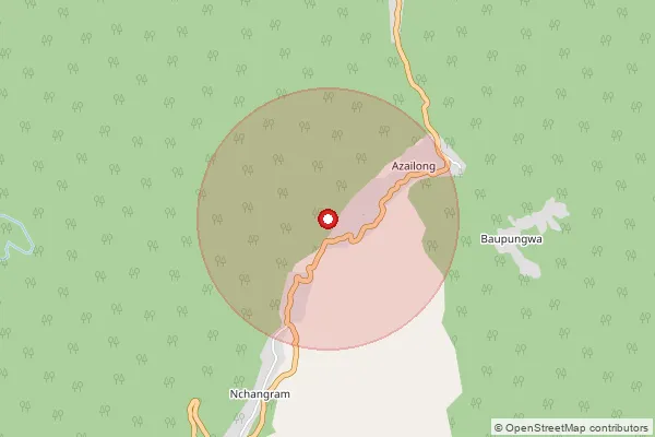 Map showing approximate area covered by Pincode 797101 — N.Song B.O, Peren