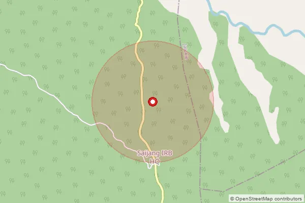 Map showing approximate area covered by Pincode 797110 — Khelma B.O, Peren