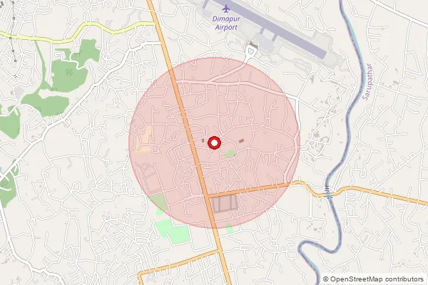 Map showing approximate area covered by Pincode 797115 — Aoyimti B.O, Dimapur