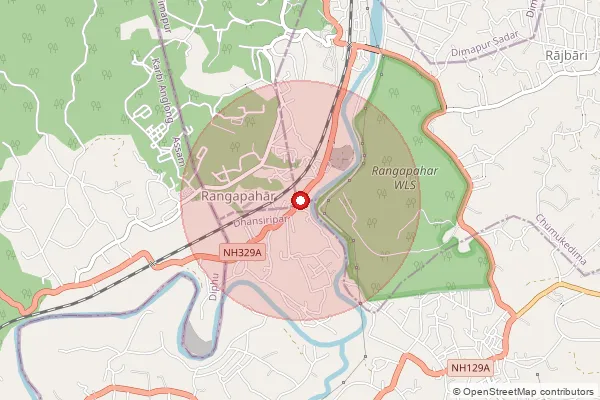 Map showing approximate area covered by Pincode 797118 — Signal Village, Dimapur