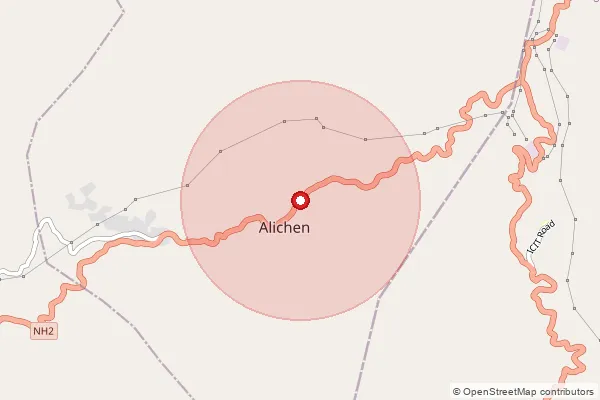 Map showing approximate area covered by Pincode 798607 — Longkhum B.O, Mokokchung