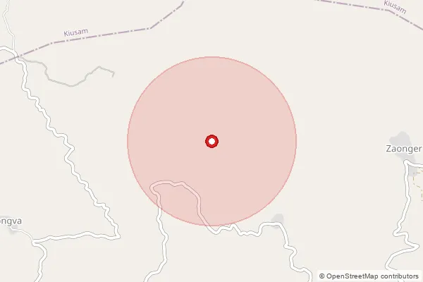 Map showing approximate area covered by Pincode 798611 — Kisethong B.O, Kiphire