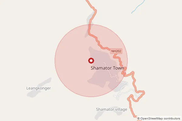 Map showing approximate area covered by Pincode 798612 — Kongsang B.O, Tuensang