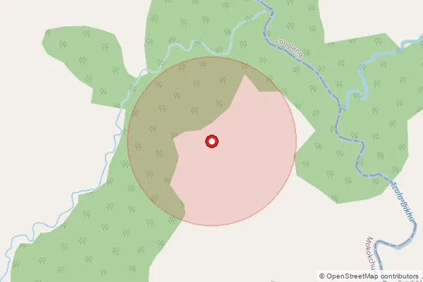 Map showing approximate area covered by Pincode 798614 — Mongsenyimti B.O, Mokokchung
