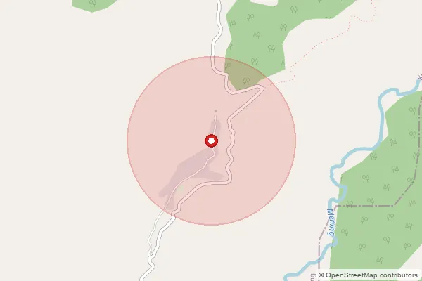 Map showing approximate area covered by Pincode 798615 — Kubulong B.O, Mokokchung