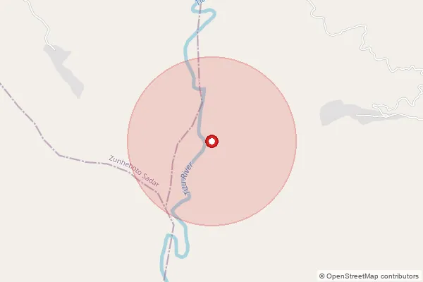 Map showing approximate area covered by Pincode 798620 — Aghunato B.O, Zunheboto