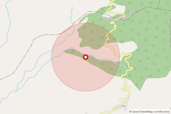 Map showing approximate area covered by Pincode 798622 — Baranamsang B.O, Mon