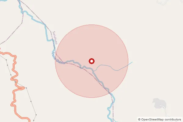 Map showing approximate area covered by Pincode 798627 — Aizuto B.O, Zunheboto