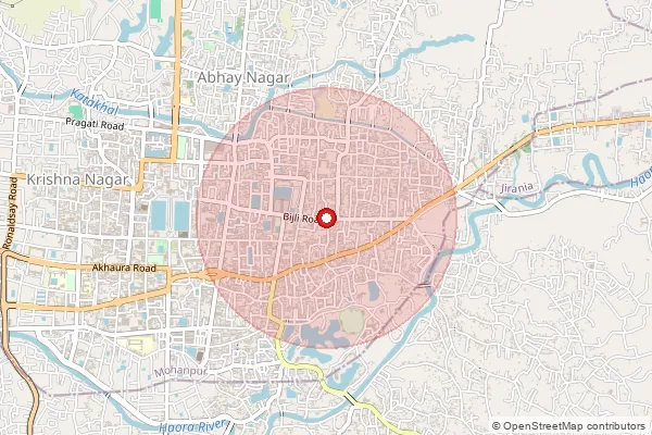 Map showing approximate area covered by Pincode 799007 — Dhaleswar S.O, West Tripura