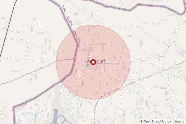 Map showing approximate area covered by Pincode 799015 — Narayanpur Bazar So, West Tripura