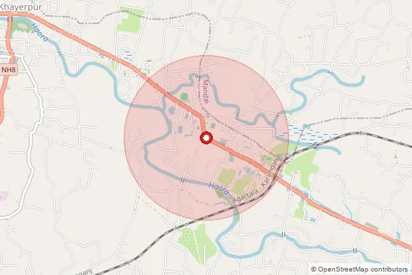 Map showing approximate area covered by Pincode 799035 — Ranirbazar S.O, West Tripura