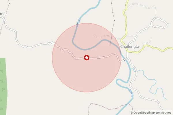 Map showing approximate area covered by Pincode 799104 — Jatanbari S.O, Gomati