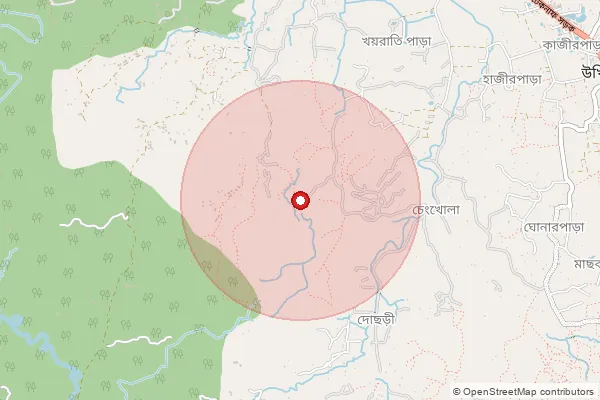 Map showing approximate area covered by Pincode 799141 — Jolaibari S.O, South Tripura