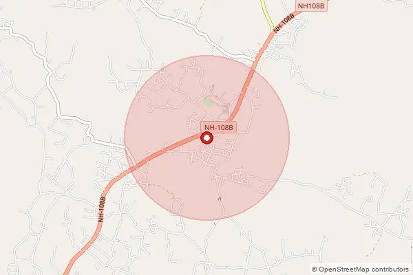 Map showing approximate area covered by Pincode 799210 — Kamalghat S.O, West Tripura