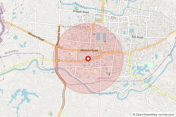 Map showing approximate area covered by Pincode 799212 — Sidhai S.O, West Tripura