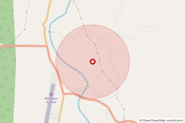 Map showing approximate area covered by Pincode 799286 — Halahali S.O, Dhalai