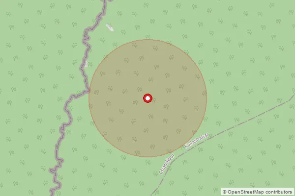 Map showing approximate area covered by Pincode 799290 — Fatikroy S.O, Unakoti